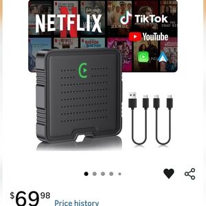 2-in-1 Wireless CarPlay Adapter for Streaming Netflix/YouTube/TikTok/TF Card